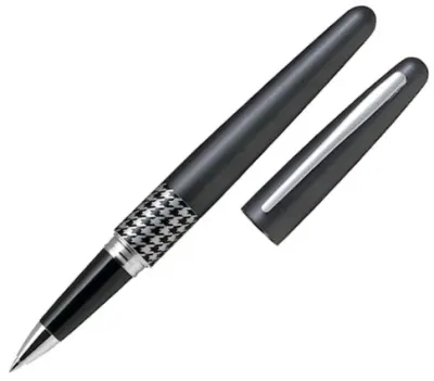 PILOT ROLLER KALEM MR-3 MEDIUM RETRO POP METALİK GRAY &amp; HOUNDSTOOTH BL-VBMR3-7-HT-B-E