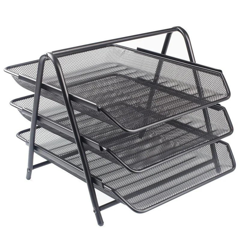 KRAF PERFORE EVRAK RAFI METAL 3 KATLI 460G SİYAH