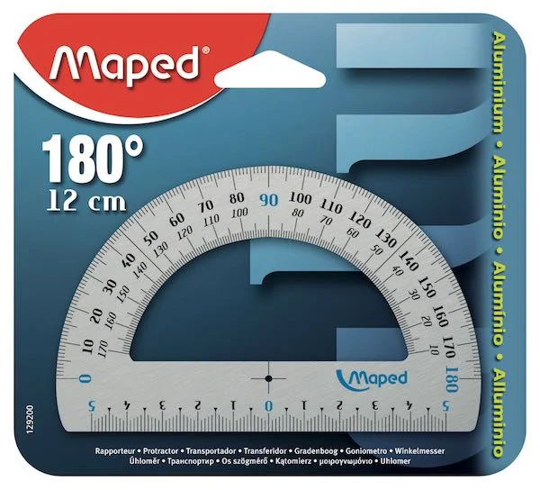 MAPED GEOMETRİK AÇI ÖLÇER ALUMINYUM 12 CM 180° 129200