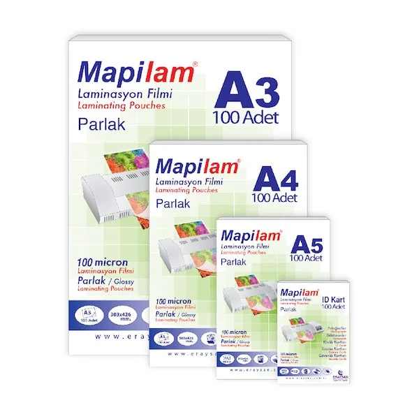 MAPİ LAMİNASYON 100 MİC.A3 PARLAK 100LÜ 102 10 03