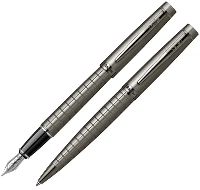 SCRIKSS DOLMA KALEM + TÜKENMEZ KALEM SET 38 KARBON GRİ