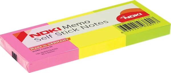 NOKİ MEMO YAPIŞKANLI NOT KAĞIDI 38x51 100 YP 12005N KARIŞIK NEON