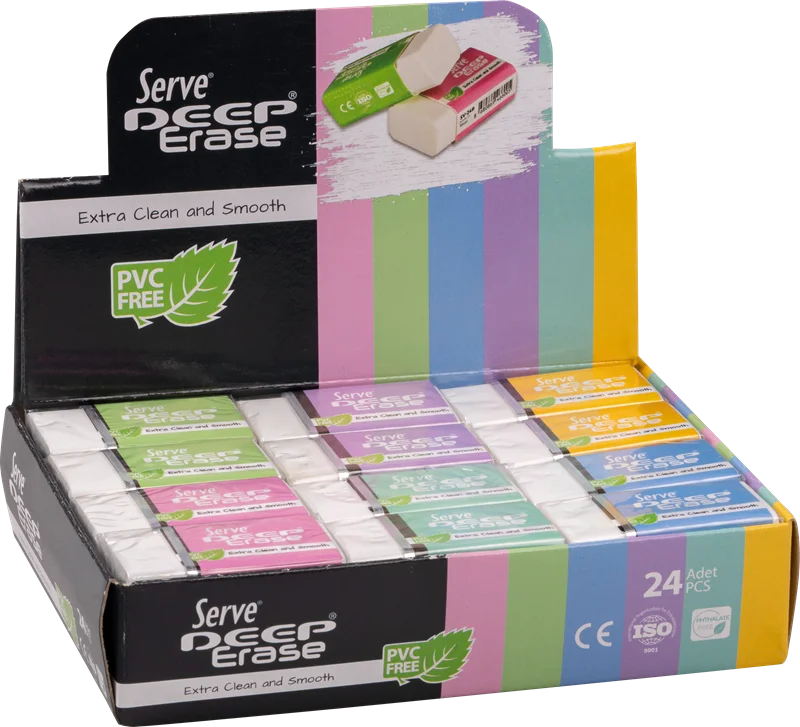 SERVE DEEP PASTEL KILIFLI BEYAZ SİLGİ 24'LU KUTU SV-24LKT