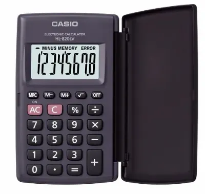 CASIO HESAP MAKİNESİ CEP TİPİ HL-820LV BK 8 HANE