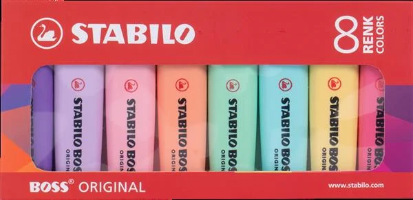 STABILO FOSFORLU KALEM BOSS ORIGINAL SET  8 Lİ PASTEL