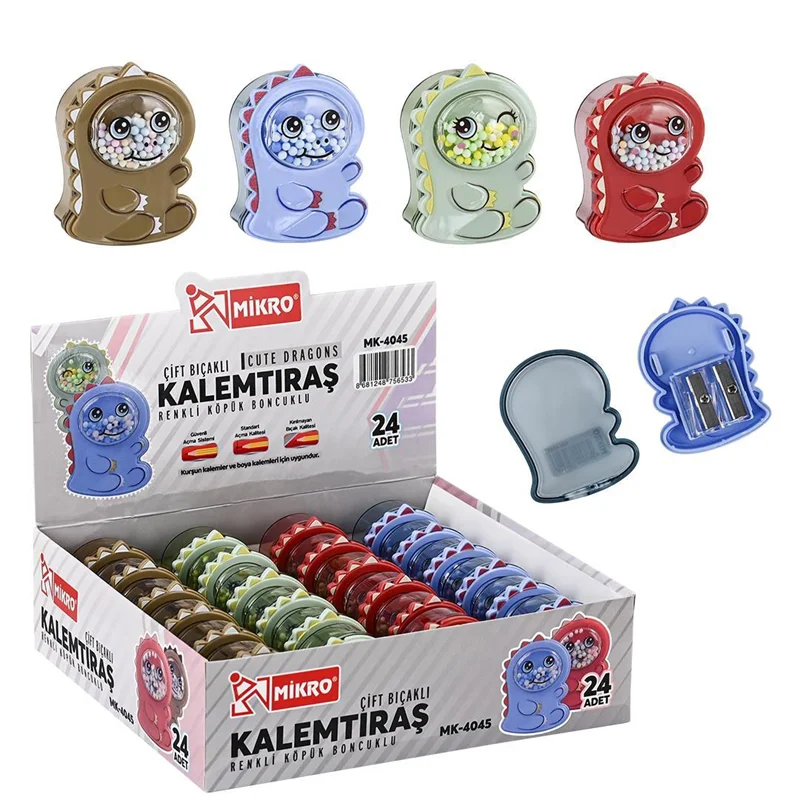 MİKRO KALEMTIRAŞ MK-4045 ÇİFTLİ CUTE DRAGONS