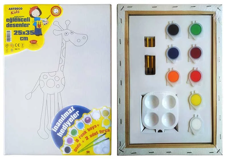 ARTDECO TUVAL BOYAMA SETİ KIDS DESENLİ 40x30 CM GÜNEŞLENEN PALYAÇO Y-DSTB-30-02