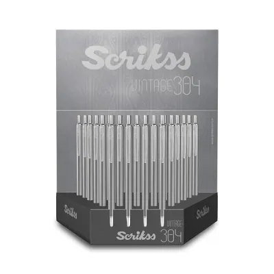 SCRIKSS TÜKENMEZ KALEM 304 36 LI STAND KROM