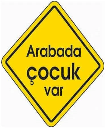 EKSTRAFİX UYARI LEVHASI 202 YUL-268 12x12 CM ARABADA ÇOCUK VAR