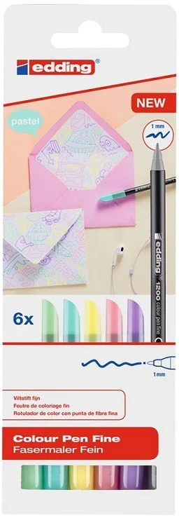 EDDING GRAFİK KALEMİ E-1200 PASTEL 6 LI