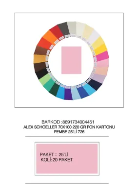 ALEX FON KARTONU ARTİST 220GR 70X100 PEMBE 25 Lİ 726