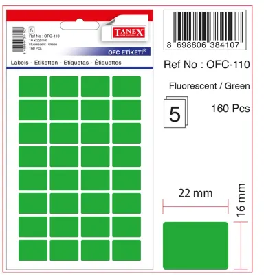 TANEX OFİS ETİKETİ OFC-110 FLORASAN YEŞİL