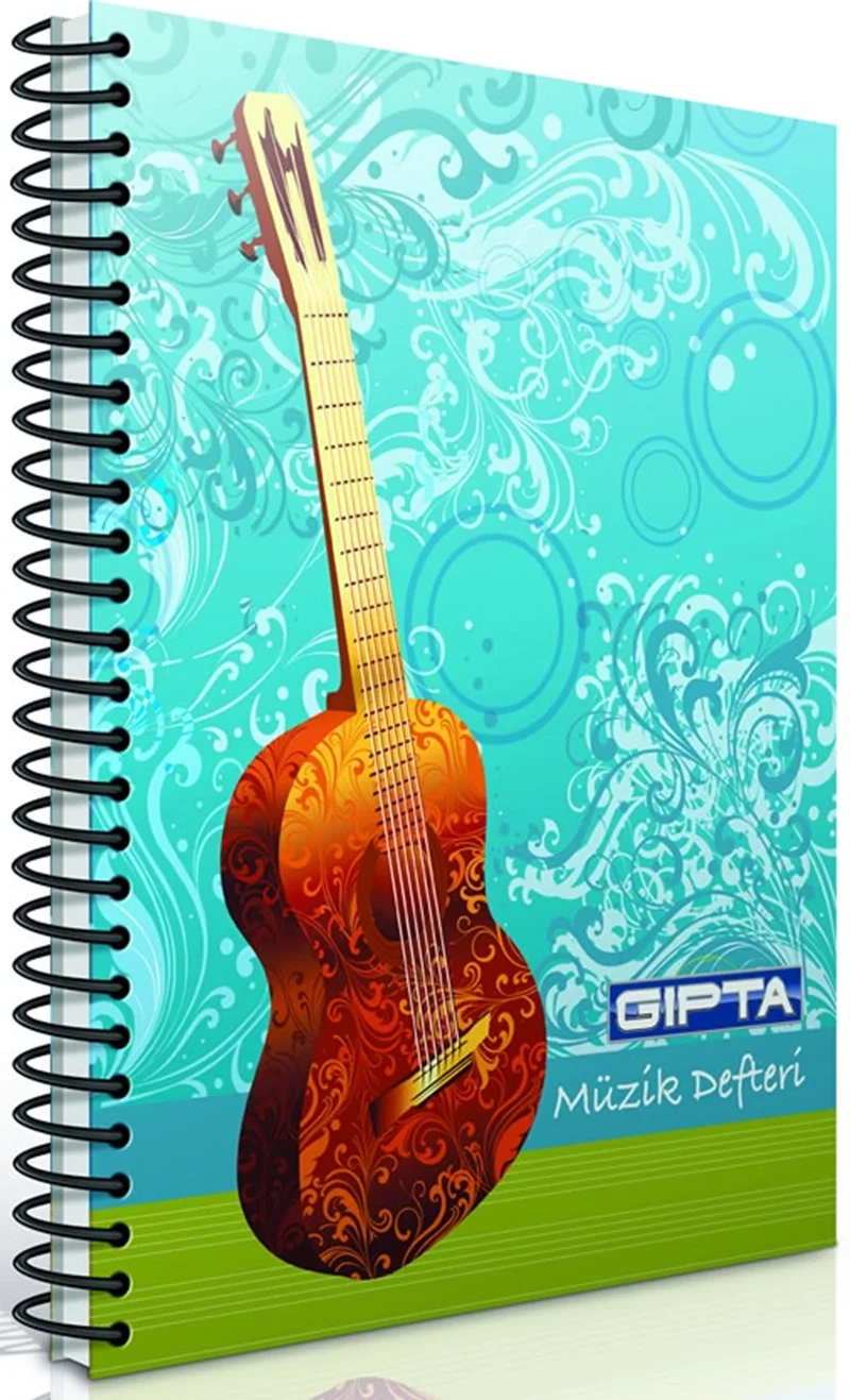 GIPTA MÜZİK DEFTERİ A4 SPİRALLİ 40 YP. REHBER ÇİZGİLİ 1479