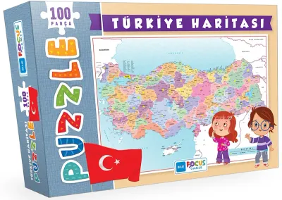 BLUE FOCUS PUZZLE 100 PARÇA TÜRKİYE HARİTASI BF237