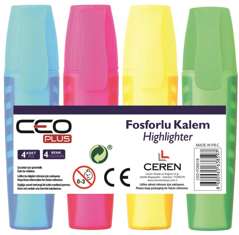 CEO FOSFORLU KALEM KULPLU 4 LÜ FO0018