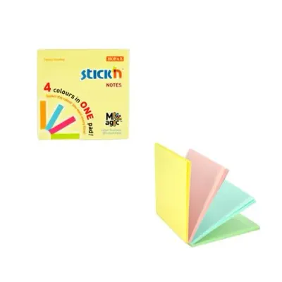 GIPTA YAPIŞKANLI NOT KAĞIDI 76x76 MAGIC 4 RENK PASTEL 100 YP. 2157400