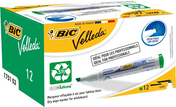 BIC BEYAZ TAHTA KALEMİ VELLEDA 1751 12 Lİ YEŞİL 904949-525831