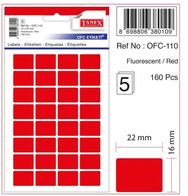 TANEX OFİS ETİKETİ OFC-110 FLORASAN KIRMIZI