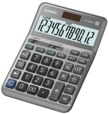 CASIO HESAP MAKİNESİ MASAÜSTÜ DF-120FM 12 HANE
