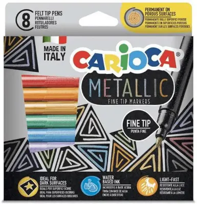 CARIOCA KEÇELİ KALEM METALİK 8 Lİ 43162