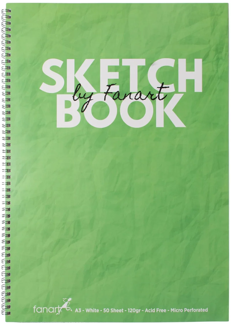FANART ACADEMY ÇİZİM BLOĞU SKECTH BOOK SPİRALLİ A3 120 GR 50 YP YEŞİL F-8673.A3