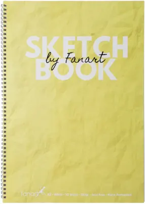 FANART ACADEMY ÇİZİM BLOĞU SKECTH BOOK SPİRALLİ A3 120 GR 50 YP SARI F-8674.A3