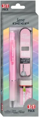 SERVE VERSATİL KALEM DEEP OKUL SETİ 0.7 ŞEKER PEMBE SV-DEEP3SETSP