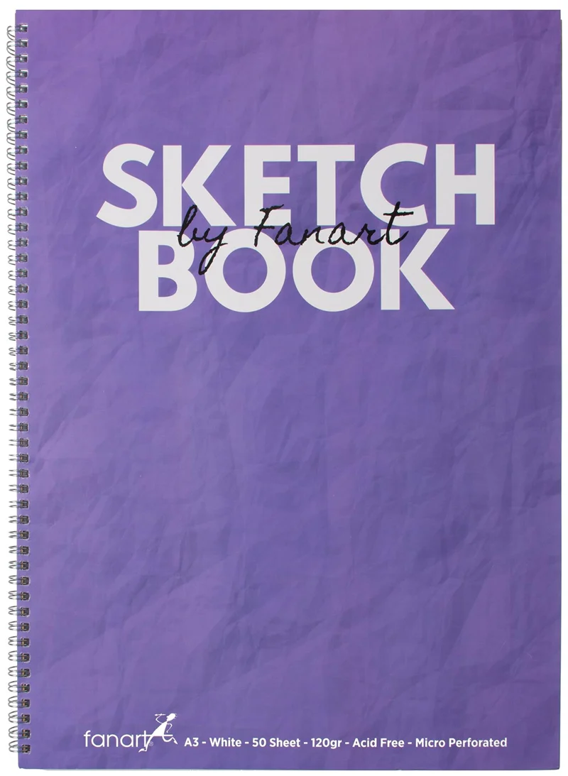 FANART ACADEMY ÇİZİM BLOĞU SKECTH BOOK SPİRALLİ A3 120 GR 50 YP MOR F-8672.A3