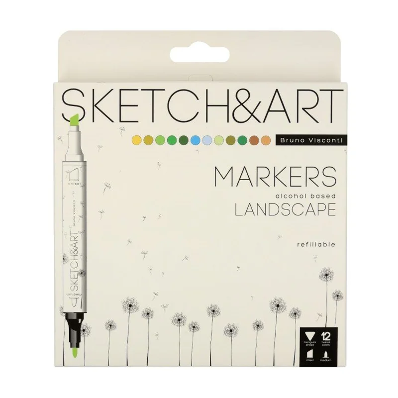 BRUNO VISCONTI TWIN MARKER SKETCH & ART 12 RENK ORMAN 22-0076/10