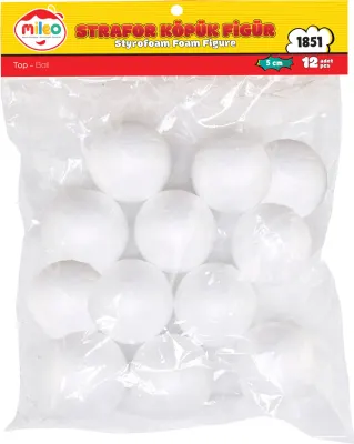 MİLEO STRAFOR KÖPÜK  FİGÜR TOP 5CM  12'Lİ PK 1851