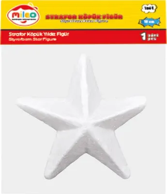 MİLEO STRAFOR KÖPÜK  FİGÜR YILDIZ 15CM  TEKLİ PK 1864