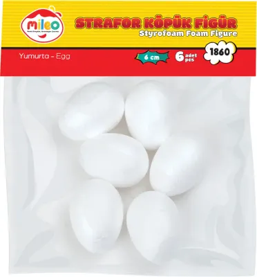 MİLEO STRAFOR KÖPÜK  FİGÜR YUMURTA 6CM 6'LI PK 1860