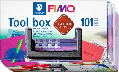 FIMO EFFECT DERİ MODELLEME KİLİ SET 42 GR BEYAZ + 25 GR 5 FARKLI RENK + ŞEKİLLENDİRİCİ AKS. 8019 01