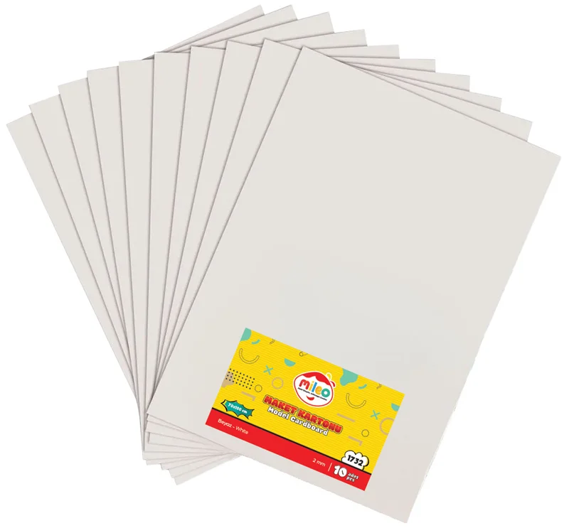 MİLEO MAKET KARTONU - 2MM - 70 X 100 - 10'LU- BEYAZ 1732