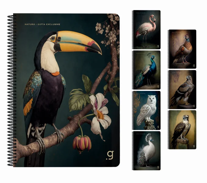GIPTA DEFTER NATURA 17x24 SPİRALLİ KARTON KAPAK 80 YP. KARELİ 7061
