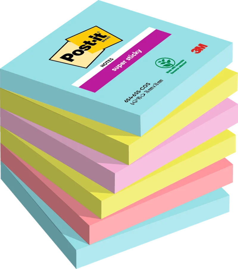 POST-IT YAPIŞKANLI NOT KAĞIDI SS COSMIC 76x76 90 YP 6 LI PAKET 6546SSCO 550600510400