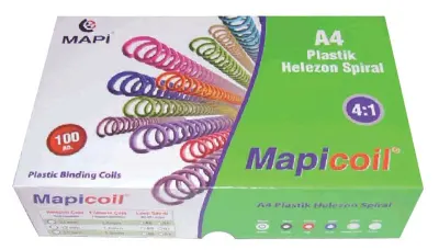 MAPİ SPİRAL PLASTİK HELEZON 4:1 18MM BEYAZ 100 AD. 48 LOP POŞETLİ 2361800