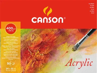 CANSON AKRİLİK BOYA BLOĞU PAD CGC CANACRYLIQ 24x32 400 GR 50 SF 200807412