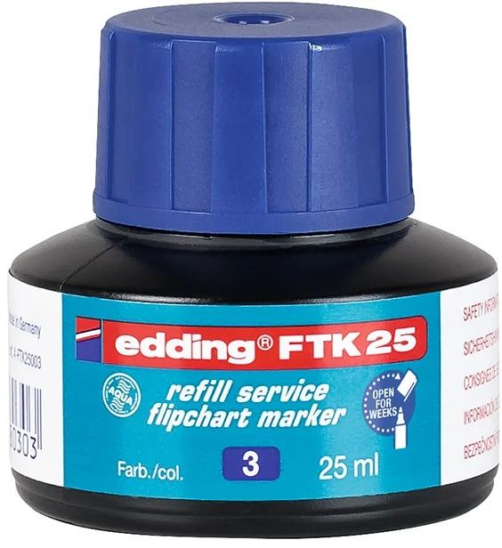 EDDING FLIPCHART MÜREKKEBİ 25 ML E-FTK MAVİ