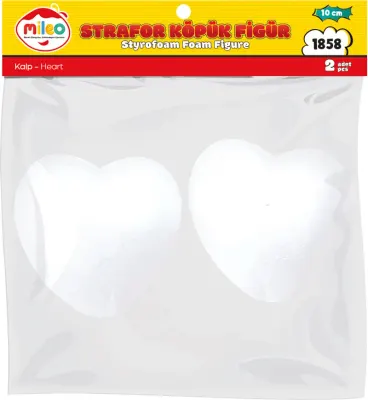 MİLEO STRAFOR KÖPÜK  FİGÜR KALP 10M 2'LI PK 1858