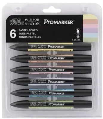 W&amp;N PROMARKER KALEM SET 6 RENK PASTEL TONES (PASTEL TONLAR) WN-0290113