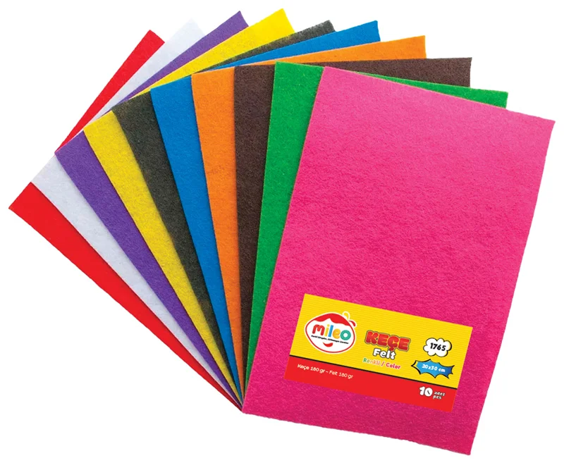MİLEO KEÇE 180GR 20 X 30 10'LU PK KARIŞIK RENKLER 1765