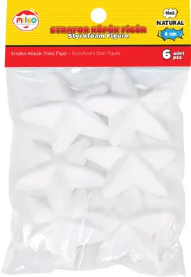 MİLEO STRAFOR KÖPÜK  FİGÜR YILDIZ 6CM 6'LI PK 1862