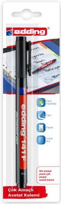 EDDING ASETAT KALEMİ E-141F TEKLİ BLS. SİYAH