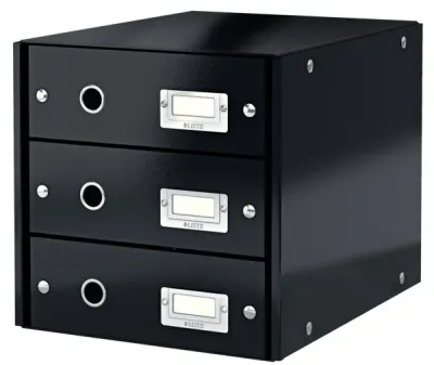 LEITZ EVRAK RAFI WOW C&amp;S 3 ÇEKMECE L-6048 SİYAH