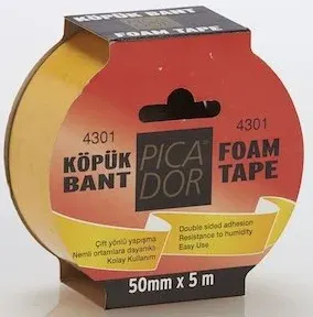 PICADOR ÇİFT TARAFLI BANT KÖPÜK ASKILI 4301 50MMX5MT KO005