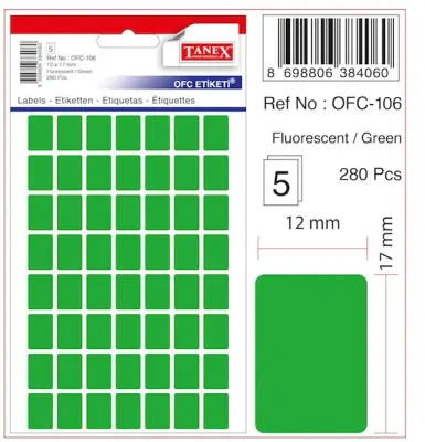 TANEX OFİS ETİKETİ OFC-106 FLORASAN YEŞİL
