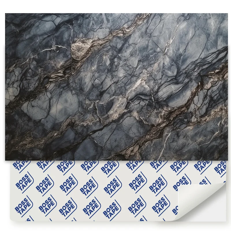 BOSS TAPE KARO PVC YAPIŞKANLI 44x64 CM 4 LÜ PAKET SİYAH MERMER BT-12009