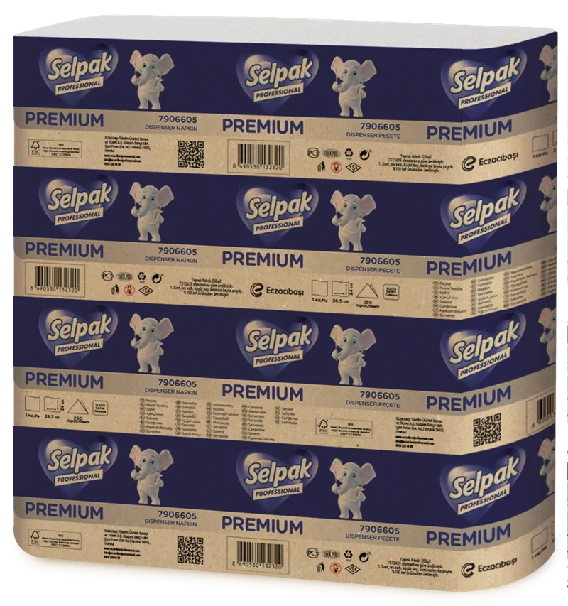 SELPAK PEÇETE DİSPENSER PREMIUM 250 Lİ 5.15 KG (KOLİ=250 Lİ x 18 PK) FSC BELGELİ 7906605