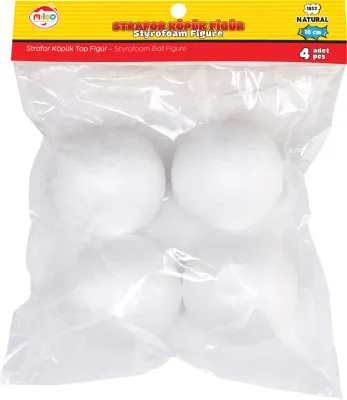 MİLEO STRAFOR KÖPÜK  FİGÜR TOP 10CM  4'LÜ PK 1853